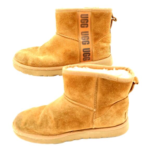 UGG Women's Classic Mini Side Logo II Boots Chestnut Brown 7 - Picture 1 of 14